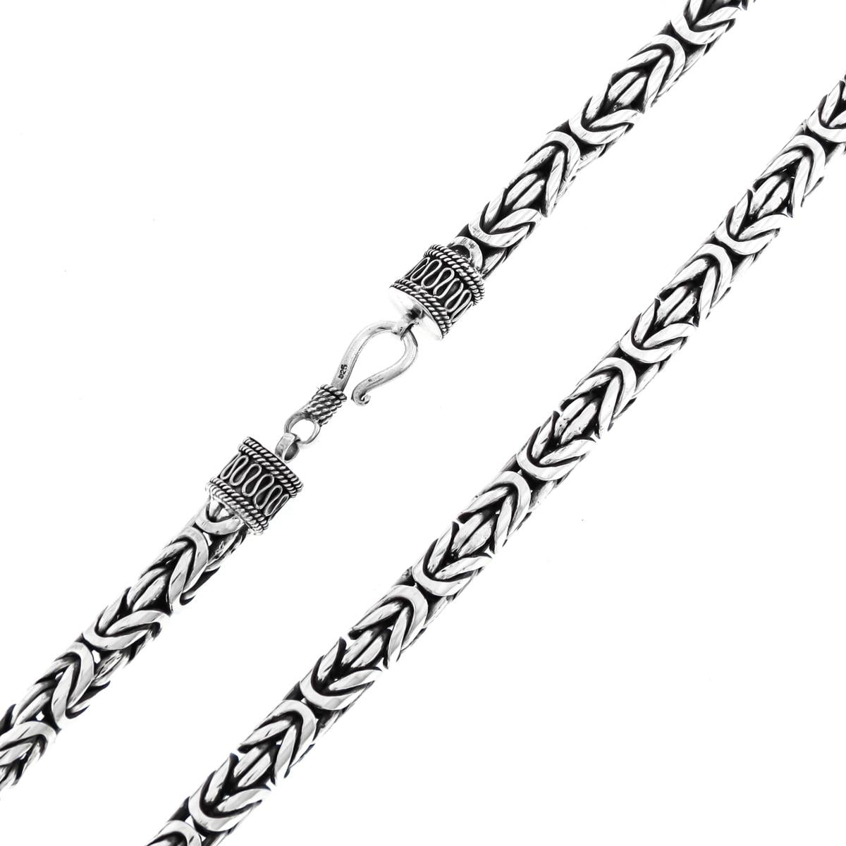 7mm Mens Thick Byzantine Bali Solid 925 