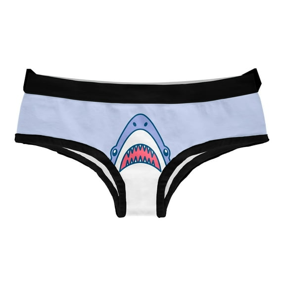 Womens Shark Panties Funny Shark Bite Bikini Brief Vacation Graphic Underwear for Ladies