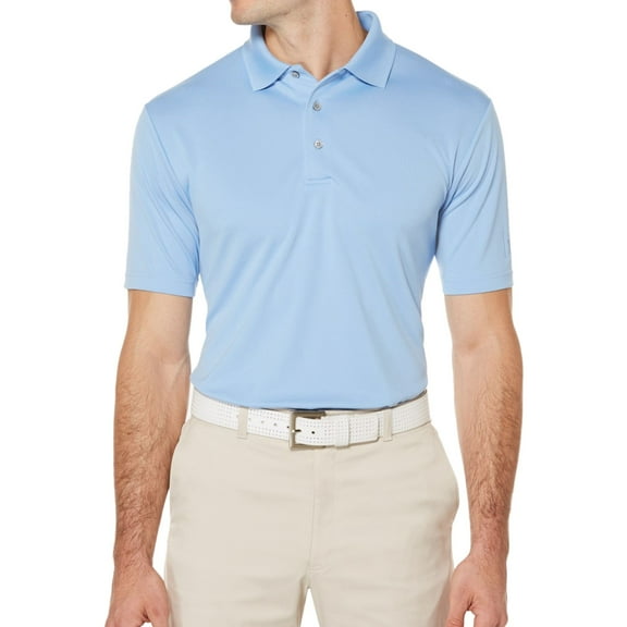 PGA Tour Mens Airflux Polo Shirt, Blue, Small
