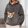 thumbnail image 4 of Kangaroo Soft Fleece Pet Pouch Hoodies For Women Oversize Warm Solid Cat and Dog Pouch Hooded Sweatshirts With Pockets, 4 of 8