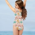 thumbnail image 4 of SEANATIVE One Piece Girls Swimwear Size 13-14 Cartoon Mushroom Kids Beach Swimwear Girls Quick Dry Summer Sleeveless V Neck Bikini, 4 of 7