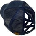 thumbnail image 2 of C.C Ponytail Criss Cross Messy Buns Ponycaps Baseball Cap Dad Trucker Mesh Hat (Patch Wild Navy), 2 of 2