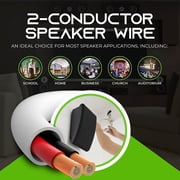 GearIT 12/2 Speaker Wire (50 Feet) 12AWG Gauge - Fire Safety In Wall Rated Audio Speaker Wire Cable / CL2 Rated / 2 Conductors - OFC Oxygen-Free Copper, White 50ft