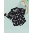 thumbnail image 4 of Boy Summer Shirt, 1-5Years Old Cartoon Pattern Printed Kid Lapel Neck Short Sleeve Tops Button Down Clothing for Children, 4 of 10