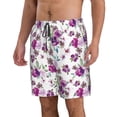 thumbnail image 2 of Balery Violets Flowers Traje de Baño Estilo Hawaiano para Hombre, Shorts de Secado Rápido con Bolsillos-X-Large, 2 of 6