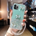 thumbnail image 2 of Funda de teléfono de silicona con cordón de purpurina ostentosa para iPhone 14, 13, 12, 11 Pro, XS, Max, SE, XR, X, 8, 7 Plus, Correa ultrafina Fivean unisex, 2 of 2