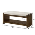 thumbnail image 7 of GZXS 40-Inch Padded Entryway Bench with Lower Shelf – Compact Accent Bench with Storage and Removable Beige Cushion for Bedroom, Living Room, or Hallway, 7 of 7