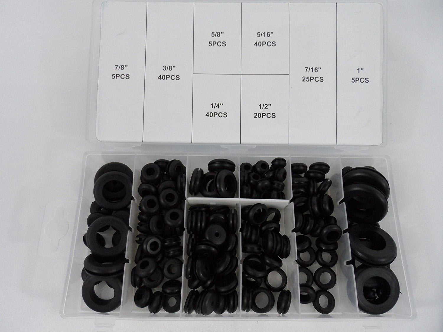Mixed Sizes Small-Large Hole Protectors/Insulators 35Pc Rubber Grommet Set