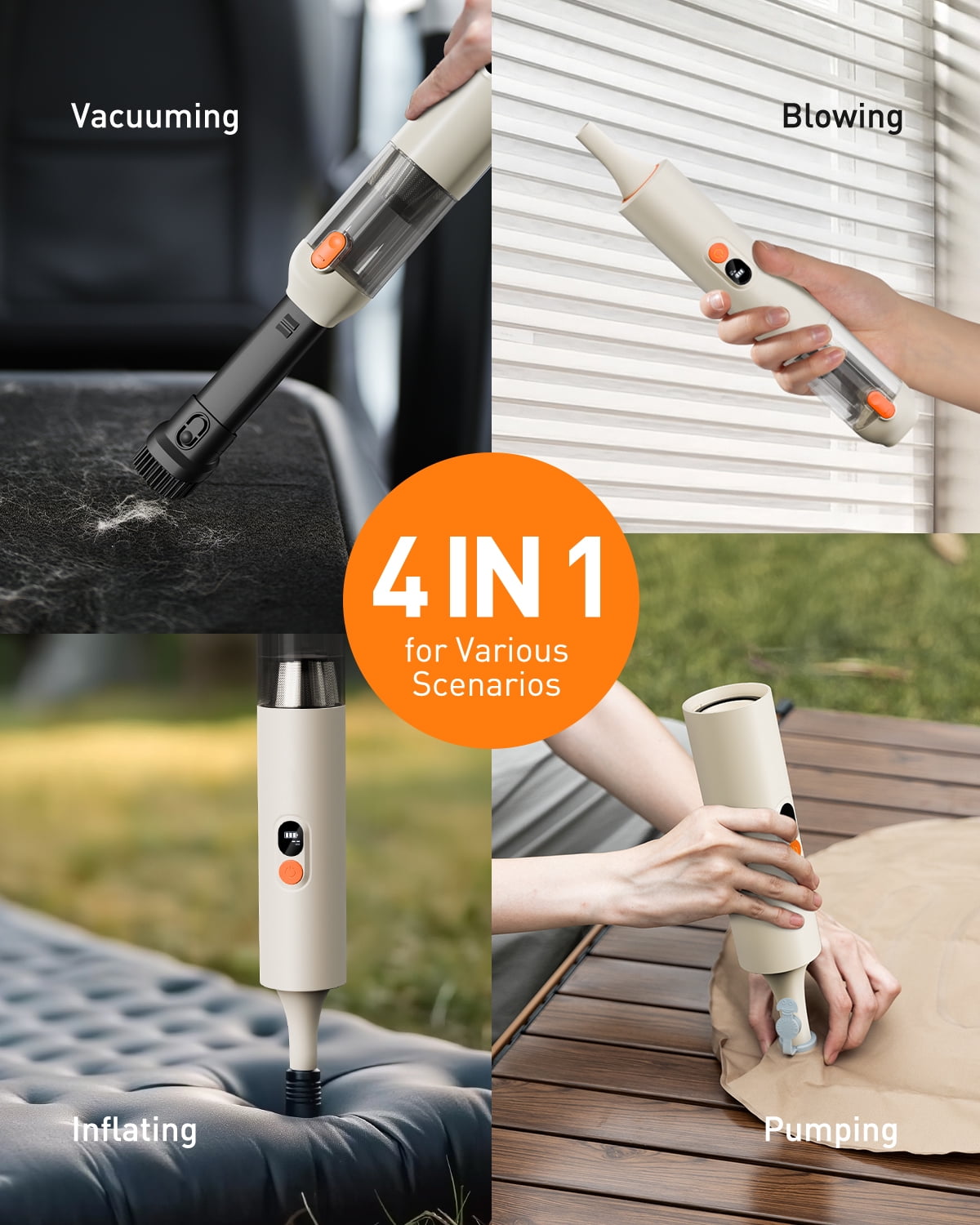 AUXITO Car Vacuum Cleaner Cordless, 14000pa 6000mAH High Power Long Endurance, Strong Suction Handheld Portable Car Vacuum for Car, Office