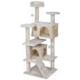 thumbnail image 6 of ZenStyle 53" Cat Tree Scratching Post Condo Tower Pet Kitty Playhouse Activity with Cave & Ladders Indoor Have Fun, Beige, 6 of 11