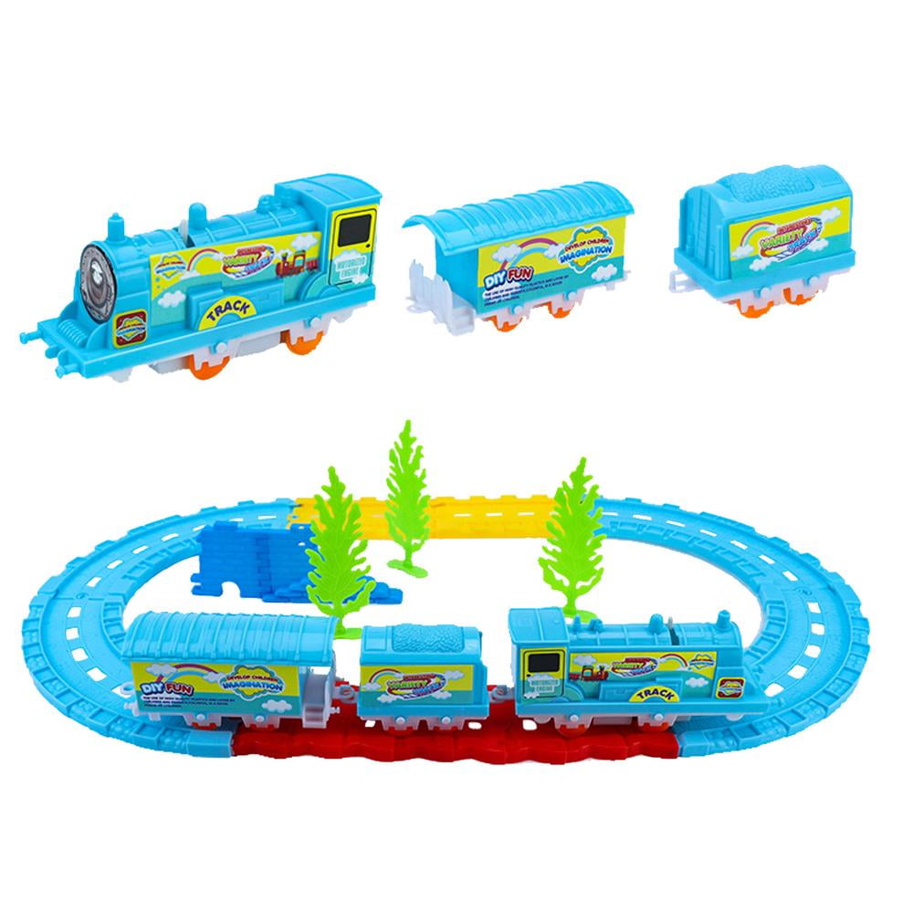 IMSHIE Toy Train Set City Railcar Track Toys With Three Carriages Toddler Train Set Electric