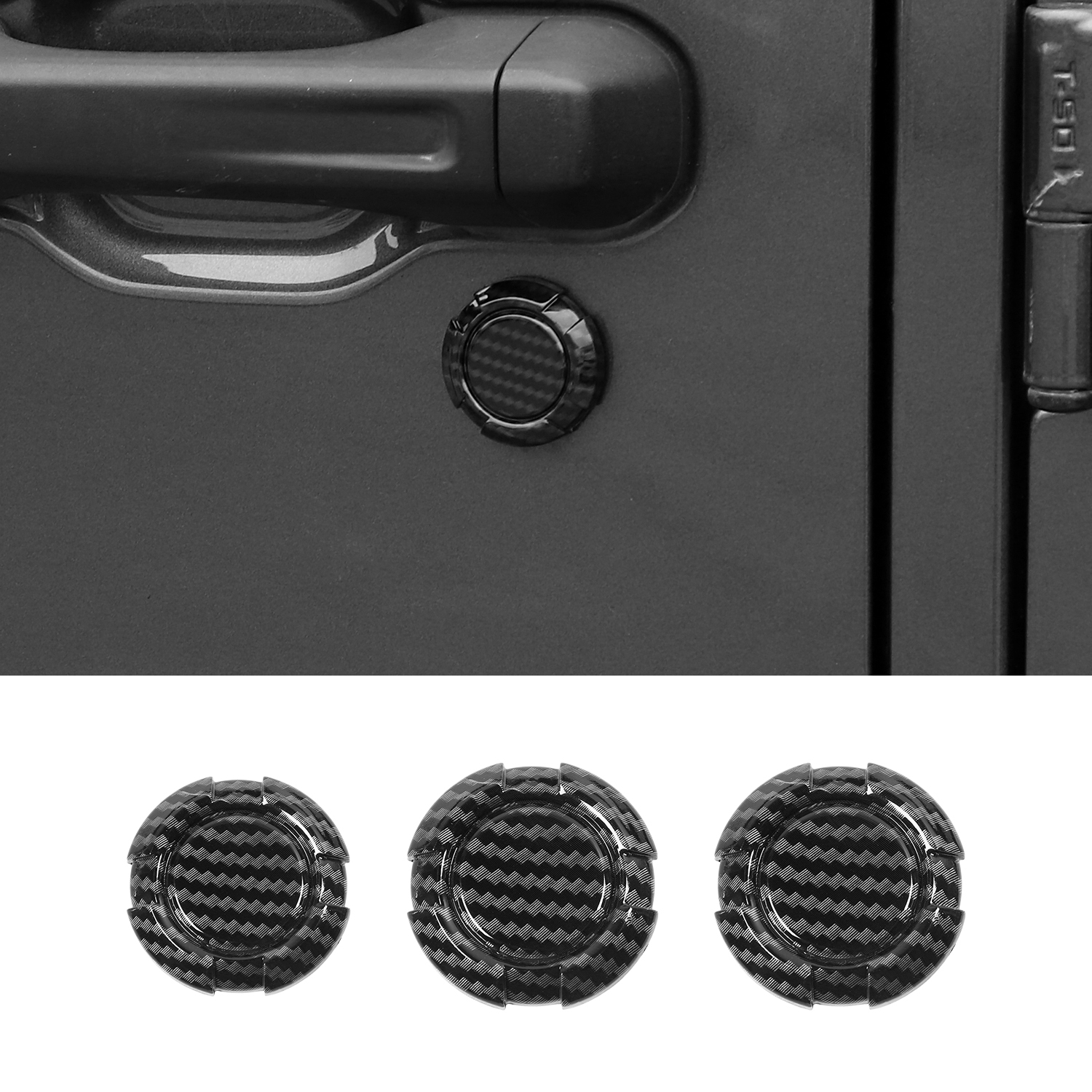CheroCar Door Key Jack Trim Door Lock Cover for Jeep Wrangler JL JLU & Gladiator JT 20182022