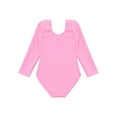 thumbnail image 4 of HULIJA Fleece-Lined Dance Leotard Solid Color Long Sleeve Ballet Gymnastics Bodysuit for Kids Girls Pink 150, 4 of 7