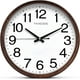 thumbnail image 1 of TIMESS 13" Reloj de Pared Silencioso con Marco Tipo Madera Marrón, Números Grandes, Estilo Clásico, sin Tictac, 1 of 7