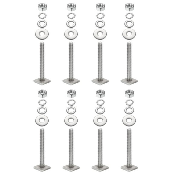 Uxcell T Slot Bolts M8 x 65mm Square Head T Bolts for Roof Rack 8 Set