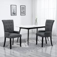 thumbnail image 1 of vidaXL Dining Chair with Armrests Dark Grey Fabric, 1 of 5