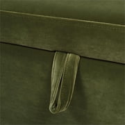 Knox 35 Square Storage Cocktail Ottoman Olive Green Performance Velvet