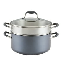 Anolon Advanced Home 8.5 Qt Nonstick Hard Anodized Aluminum Stockpot with Tempered Glass Steamer