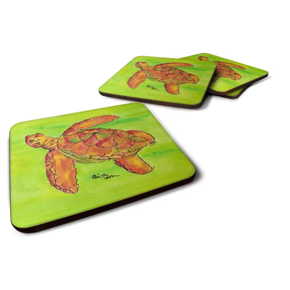 Carolines Treasures 8376FC Turtle Foam Coaster Set of 4 3 1/2 x 3 1/2 multicolor