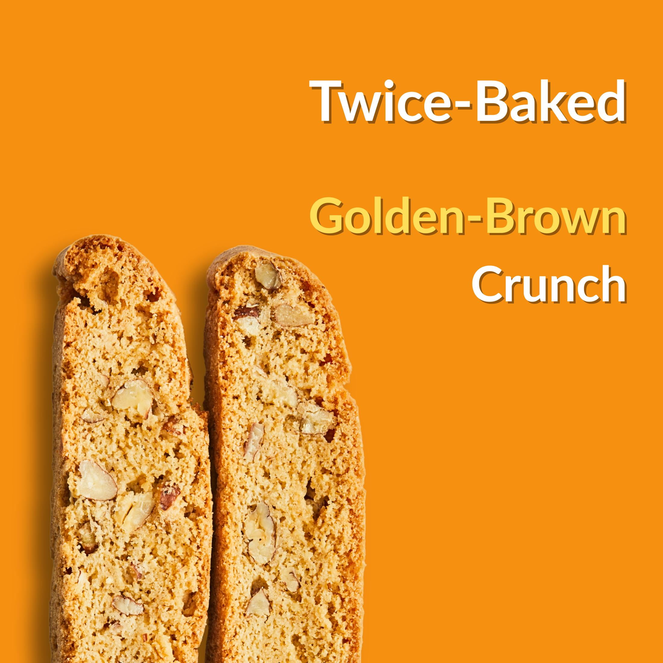 DeLallo Orange Pecan Biscotti Cookies, 7 oz Container, (4 Pack)