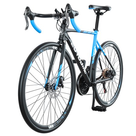 Eurobike XC580 Gravel Bike Mens 56cm Frame Bicycle Road bike 700C*35C Wheels XL Commuter Bicycles Aldult BLUE