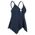 thumbnail image 2 of Mycoco Women's Front Tie Swim Top Cross Back Tankini Top Flowy Swimsuit Tops, 2 of 5