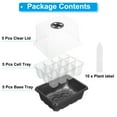 thumbnail image 3 of Unique Bargains 12 Cell Heightened Seeding Trays Kit Adjustable Humidity Domes for Greenhouse Planting, Black 5 Pack, 3 of 7