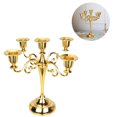 thumbnail image 2 of Candelabro de 5 brazos Candelabro vintage dorado Candelabro Candelabro decorativo de metal Mesa Candelabro de boda para cena con velas Candelabro Decoración navideña, 2 of 7