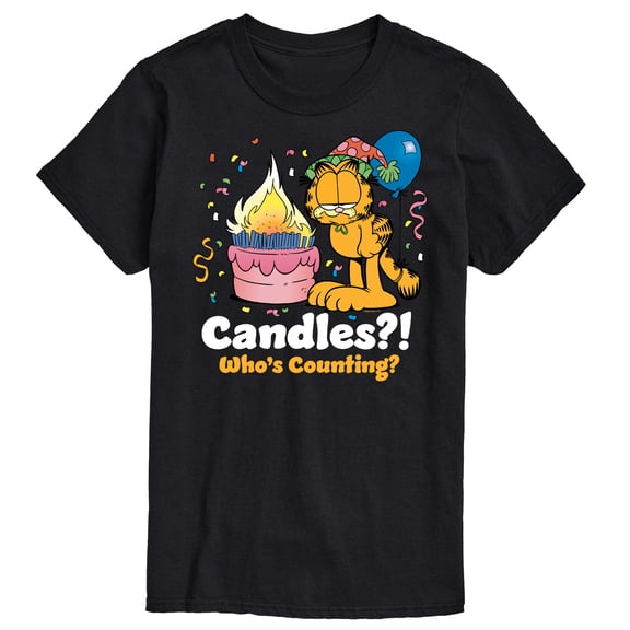Garfield - Candles Who's Counting Birthday - Men's Short Sleeve Graphic T-Shirt