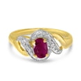 thumbnail image 6 of 14k Yellow Gold Oval Ruby And Diamond Swirl Ring, 6 of 6