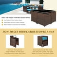 thumbnail image 6 of Vineego 9-Pieces Traditional Steel Durable Dining Furniture Sets Blue, 6 of 9