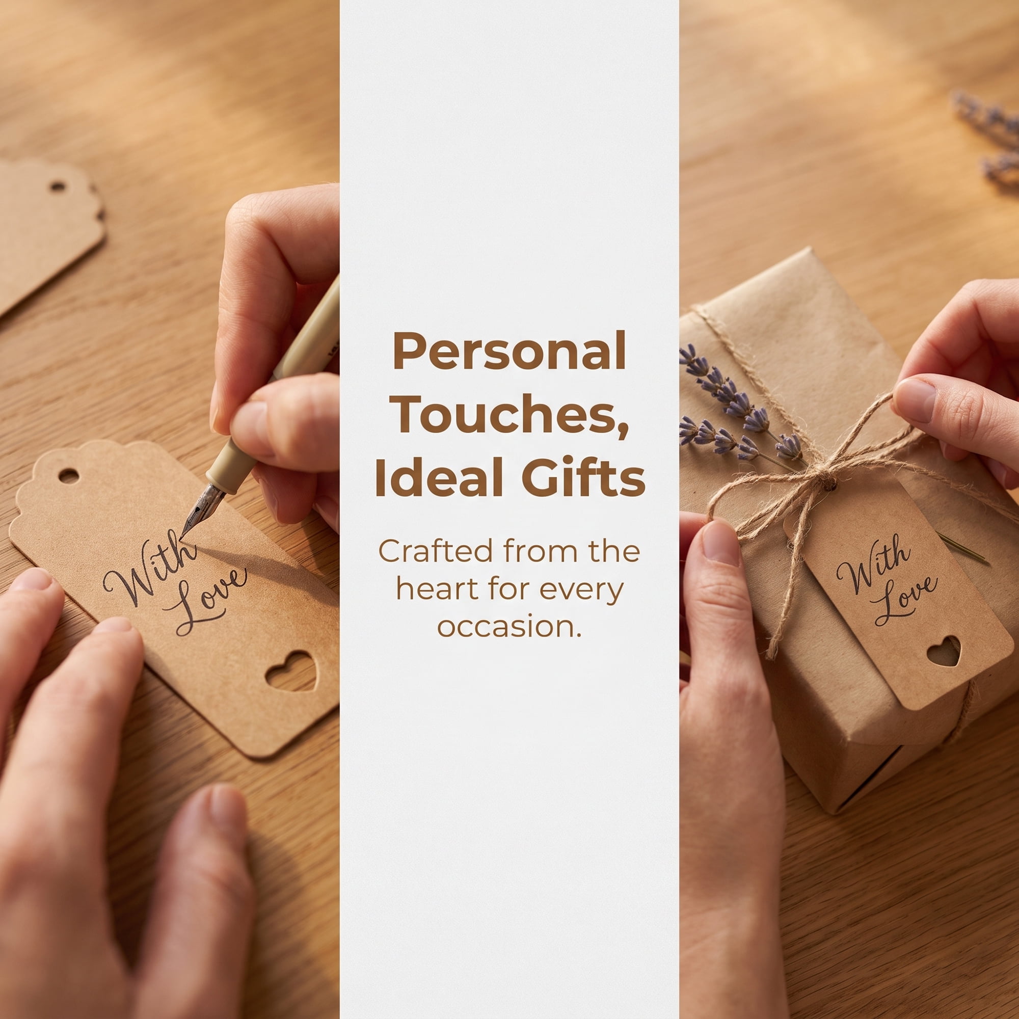 Unique Bargains Thick Presentation Gift Wrapping Tags for Events 1.8" x 3.7" Brown Heart