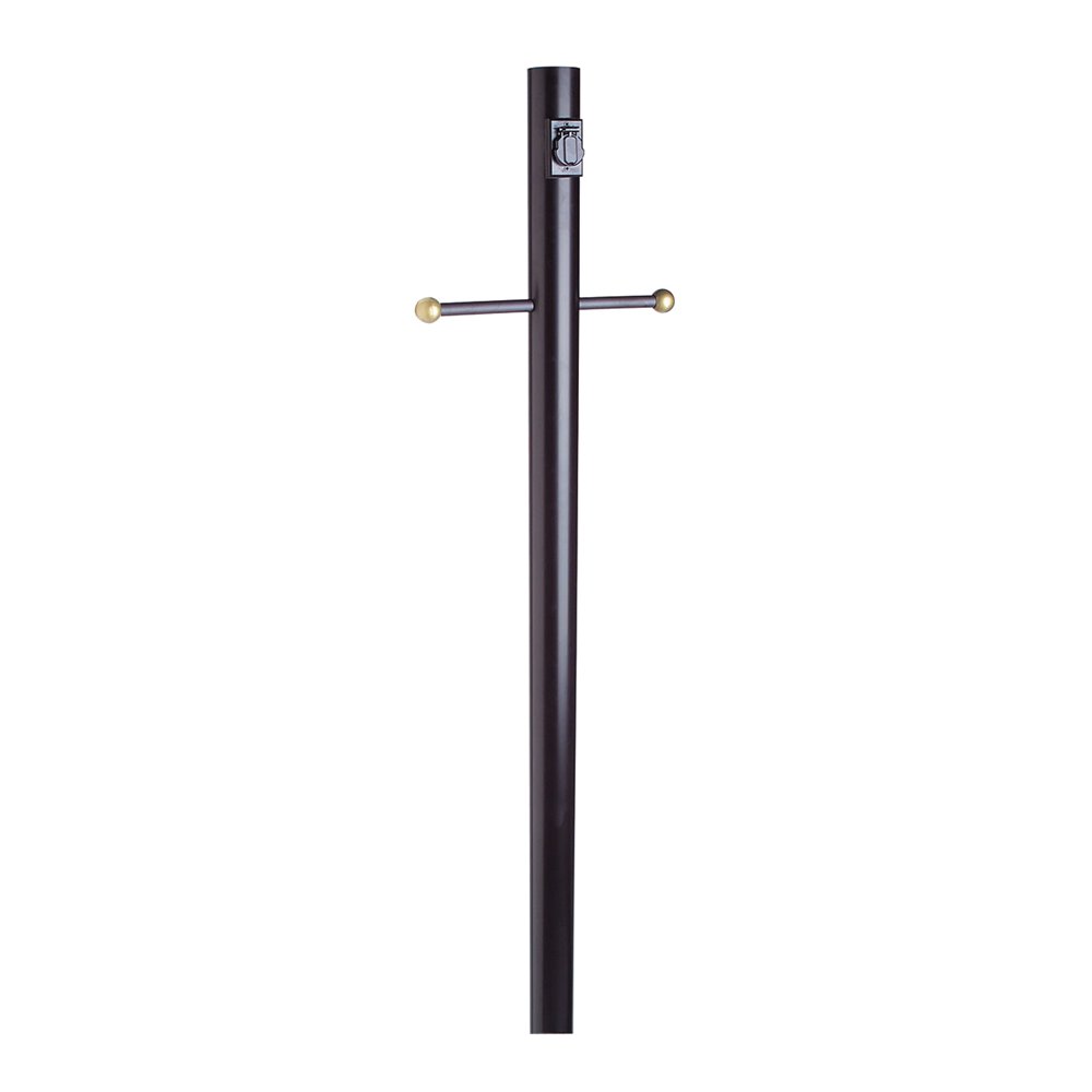 Design House 579714 Outdoor Lamp Post with Cross Arm and Outlet, Black