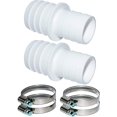 thumbnail image 1 of Paquete de 2 accesorios de manguera de 32 mm de diámetro con abrazaderas de manguera adaptador de manguera de piscina enchufes dobles, 1 of 2