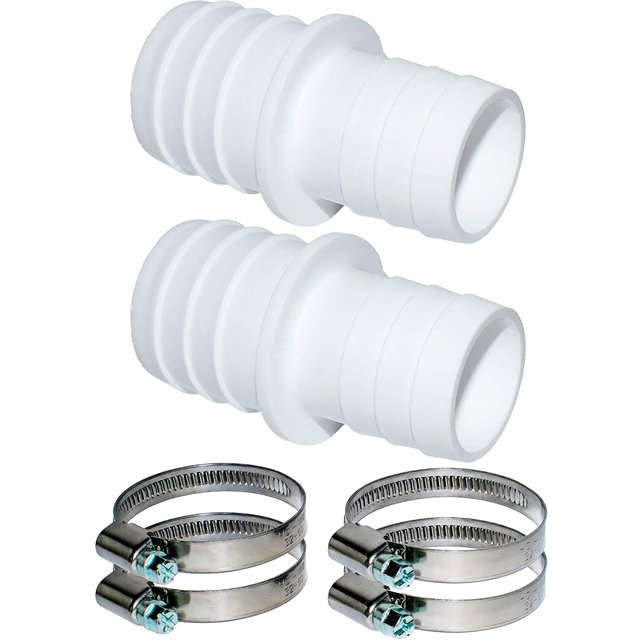 Paquete de 2 accesorios de manguera de 32 mm de diámetro con abrazaderas de manguera adaptador de manguera de piscina enchufes dobles
