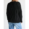 thumbnail image 5 of Women'S Oversized Cable Knit Crewneck Sweaters, 5 of 6