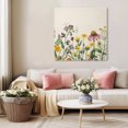 thumbnail image 5 of Spring Floral Wall Art Painting on Canvas, Yellow Flowers Pastoral Botanical Rustic Canvas Art Home Prints Wall Art Framed Modern Artwork for Living Room Bedroom Wall Decor 12x12in, 5 of 9