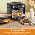 thumbnail image 4 of TINANA 5-in-1 Air Fryer Toaster Oven Countertop, 1300W 17 Qt, 4-Slice Convection Ovens Combo, Oil-Less Air Fry, Roast, Bake Broil Toast, Dried Fruit, Timer, Stainless Steel, 4 of 10
