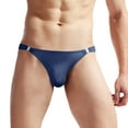 thumbnail image 1 of 6 Pack Mens Underwear Briefs Fit Translucent Ice Silk Low Waist Buckle G String T Panties, 1 of 5