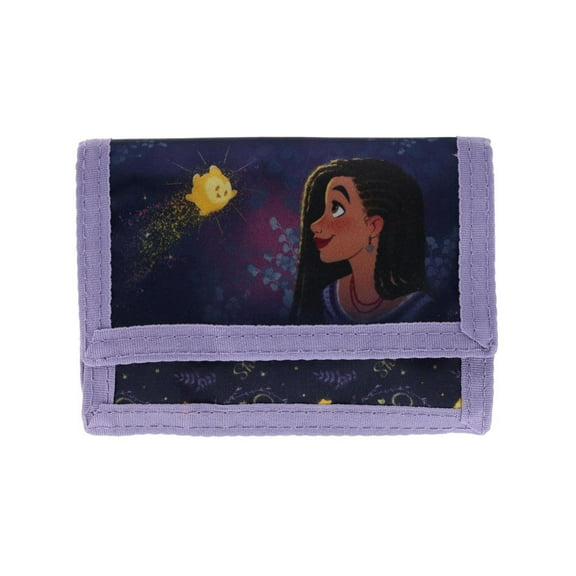 Textiel Trade Kid's Disney Wish Pouch Wallet  Asha with Hook & Loop Closure