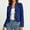 Blue, variant on Womens Cropped Cardigan Y2K Vintage Collareless Long Sleeve Ruffled Open Front Jean Coat Comfort Casual Loose Fit Short Denim Jacket Streetwear