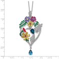 thumbnail image 3 of SS Enamel CZ Syn. D.Blue Spinel & Glass Sim.Stones Necklace, 3 of 4