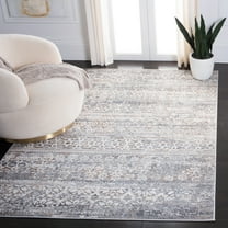 SAFAVIEH Amelia Scott Geometric Area Rug, Gray/Gold, 6'7" x 6'7" Square