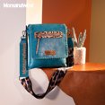 thumbnail image 6 of Montana West Crossbody Bags for Women with Dual Compartments Western Crossbody Purse with Leopard Print Guitar Strap, Turquoise, 6 of 8