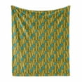 thumbnail image 1 of Yellow and Blue Soft Flannel Fleece Throw Blanket, Agriculture Theme Wheat and Cornflower Blossom Autumn Harvest, Cozy Plush for Indoor and Outdoor Use, 70" x 90", Earth Yellow and Aqua, by Ambesonne, 1 of 6