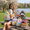 thumbnail image 3 of Kids Backpack for Girls, Cute Cartoon Beaded School Bag, Lightweight Large Capacity Oxford Cloth Daypack with Handle, Toddler Kindergarten Preschool Travel Outdoor Essentials, 3 of 7