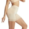 thumbnail image 3 of Defitshape Women's Padded Shapewear Shorts Firm Shapewear Underwear Lace Tight Butt Lifting Spandex Mid Thigh Butt Lifter Apricot 3X-Large, 3 of 4