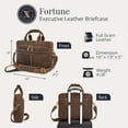 thumbnail image 2 of Full-Grain Leather Laptop Briefcase For Men, Leather Bag, Leather Computer Bag For Men - Dark Brown, 2 of 6
