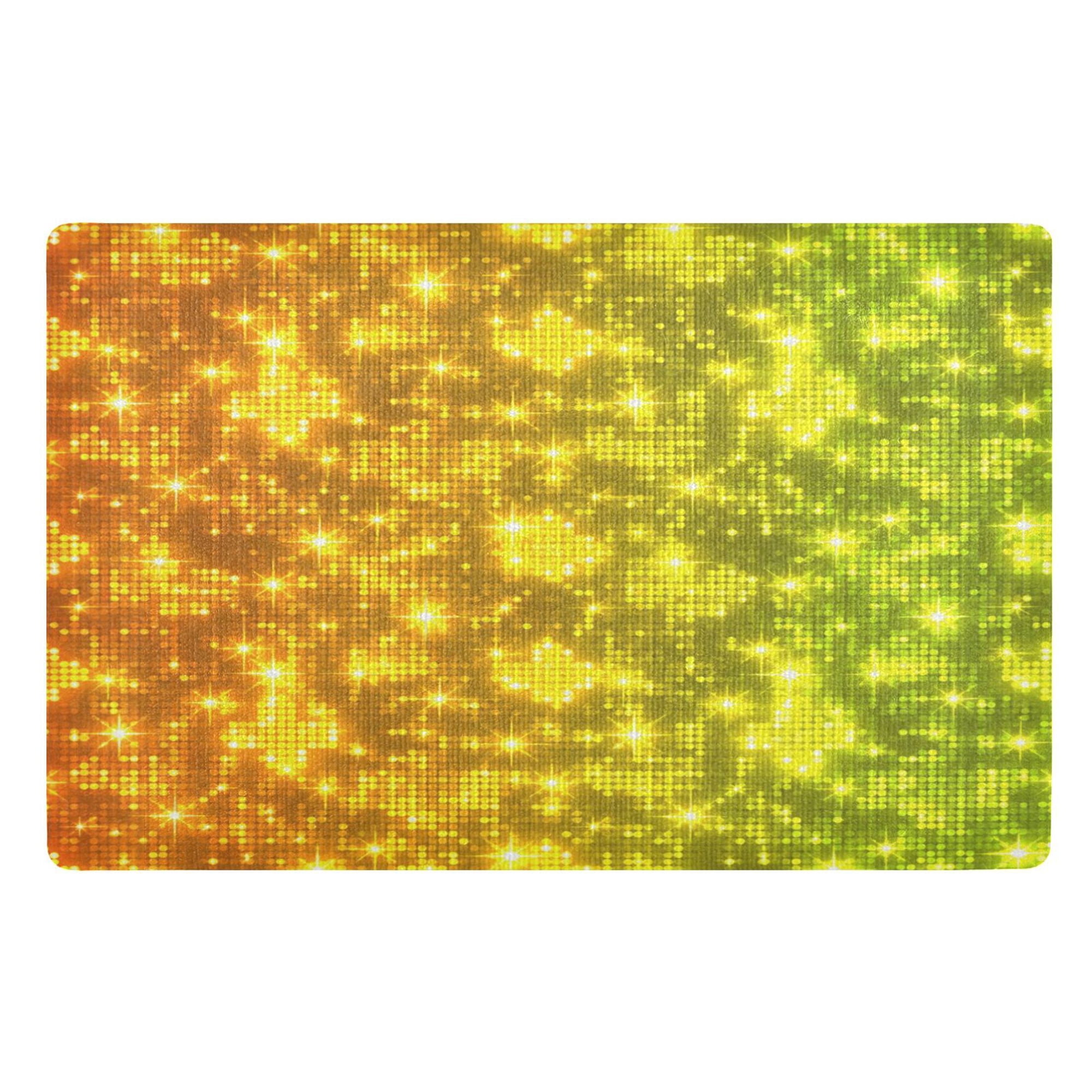 32 x20 Door Mat Mat Absorbent & Non-Slip Entryway Rug Washable Floor Mat Yellow Abstract Light Spot