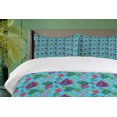 thumbnail image 4 of Ambesonne Summer Duvet Cover Sets, Tropical Foliage on Blue, 2-King, Sky Blue and Multicolor, 4 of 7